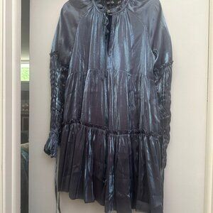 Fabrik Dress/Tunic Sz S Iridescent Blue- Fabulous & Chic- Brand New- Never Worn